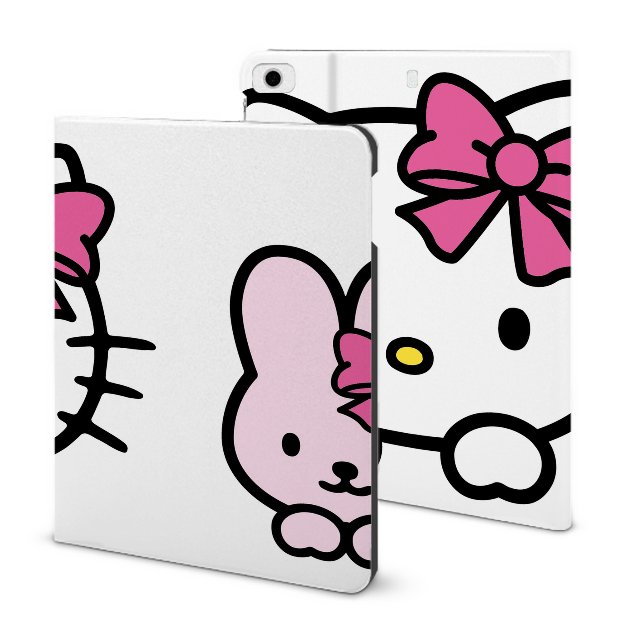 （画像用） Hello Kitty ハローキティ IPad ケース ブック型 PUレザー TPU 耐衝撃 軽量 薄型 ペン収納なし 全面保護 IPad 各モデル対応